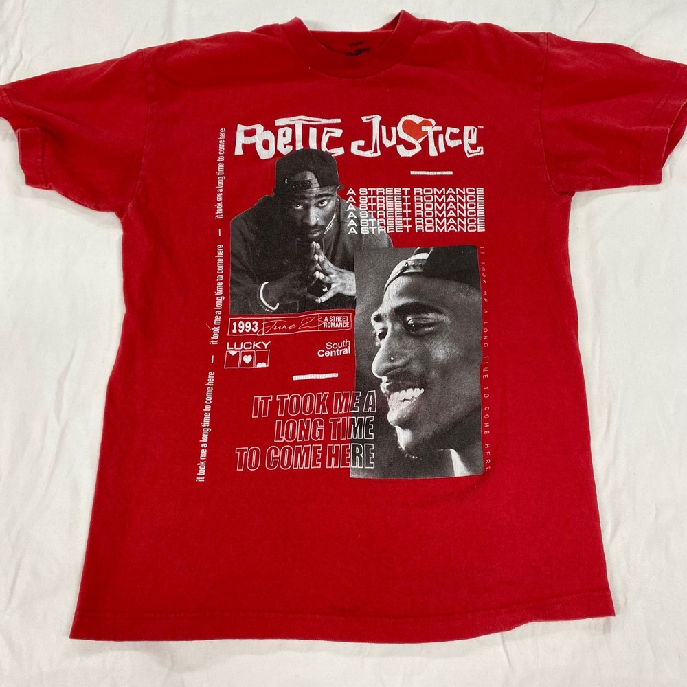 Poetic Justice Tupac Shakur Red Graphic T-Shirt Mens Medium Philcos 1993 Movie